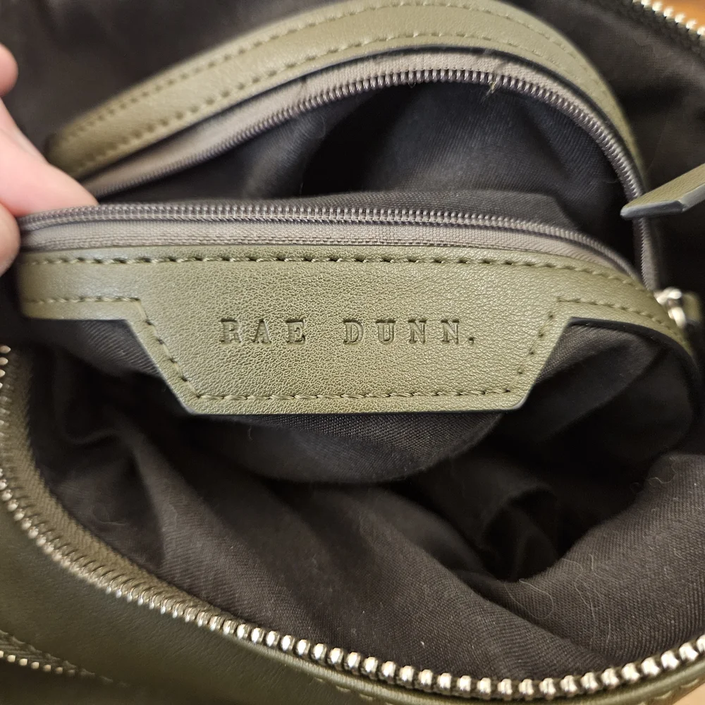 Rae Dunn Green Leather‎ Travel Bag Backpack Multiple Straps Pockets